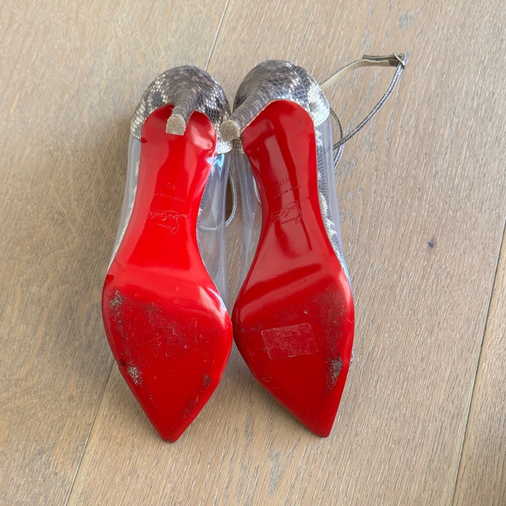 Christian Louboutin Grey/Brown PVC and Python Leather - Picture 5 of 5